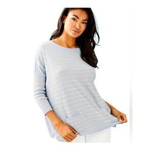Lilly Pulitzer Cobo Sweater Blue Striped Size Small Oversized Coolmax CP